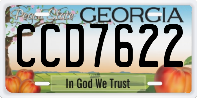 GA license plate CCD7622