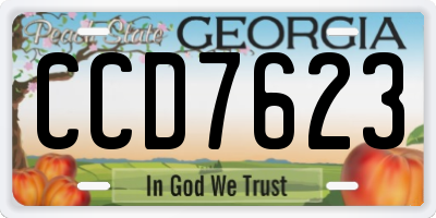 GA license plate CCD7623