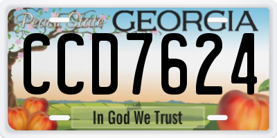 GA license plate CCD7624