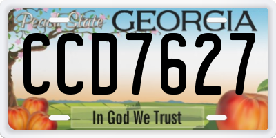 GA license plate CCD7627