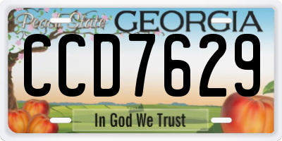 GA license plate CCD7629