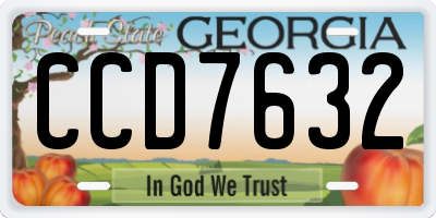 GA license plate CCD7632