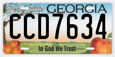 GA license plate CCD7634