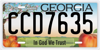 GA license plate CCD7635
