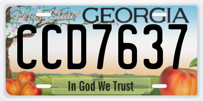 GA license plate CCD7637