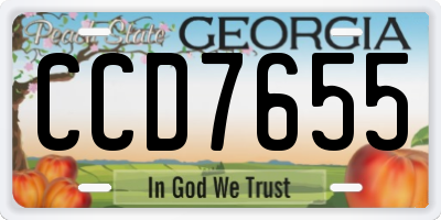 GA license plate CCD7655