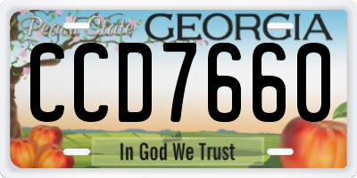 GA license plate CCD7660