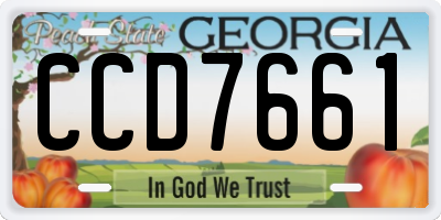 GA license plate CCD7661