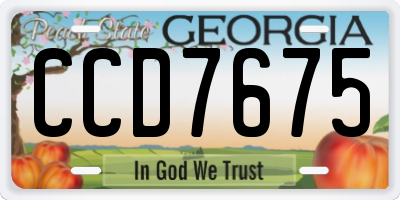 GA license plate CCD7675