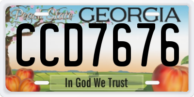 GA license plate CCD7676