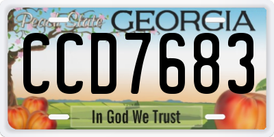GA license plate CCD7683