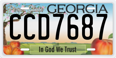 GA license plate CCD7687