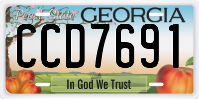 GA license plate CCD7691
