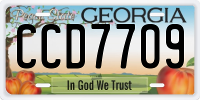 GA license plate CCD7709
