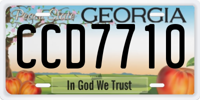 GA license plate CCD7710
