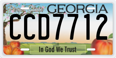 GA license plate CCD7712