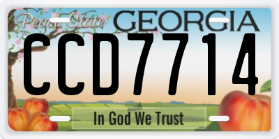 GA license plate CCD7714