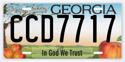 GA license plate CCD7717