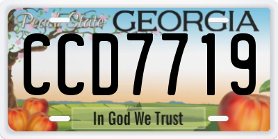 GA license plate CCD7719