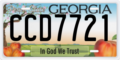 GA license plate CCD7721