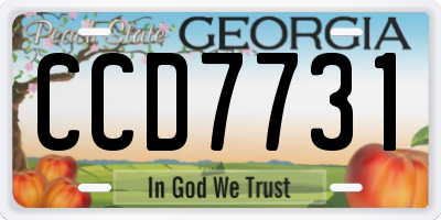 GA license plate CCD7731