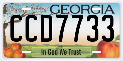 GA license plate CCD7733