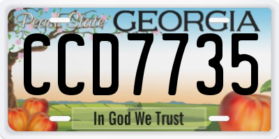 GA license plate CCD7735