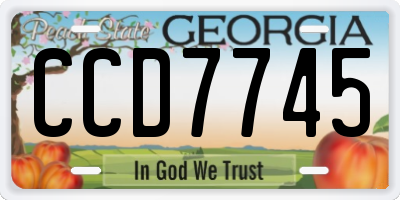 GA license plate CCD7745
