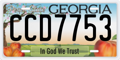 GA license plate CCD7753