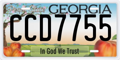 GA license plate CCD7755