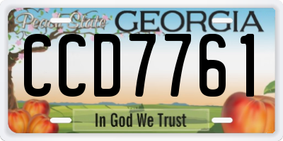GA license plate CCD7761