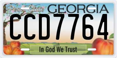 GA license plate CCD7764