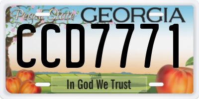 GA license plate CCD7771