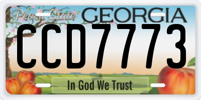 GA license plate CCD7773