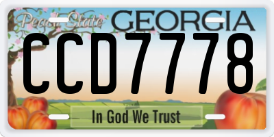 GA license plate CCD7778