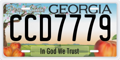 GA license plate CCD7779