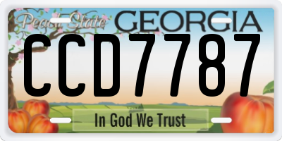 GA license plate CCD7787