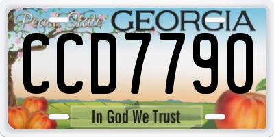 GA license plate CCD7790