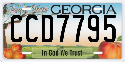 GA license plate CCD7795