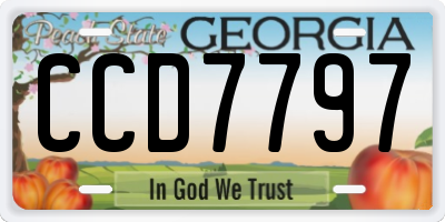 GA license plate CCD7797