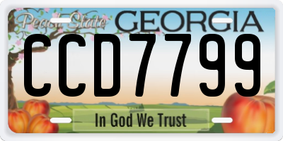 GA license plate CCD7799