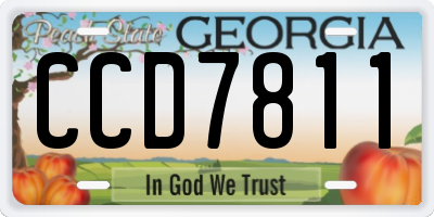 GA license plate CCD7811