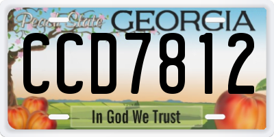 GA license plate CCD7812