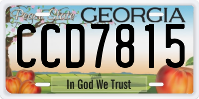GA license plate CCD7815