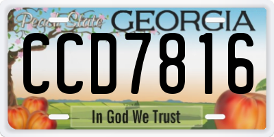 GA license plate CCD7816