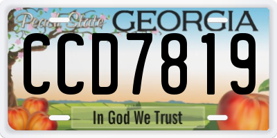 GA license plate CCD7819