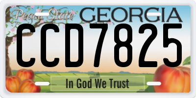 GA license plate CCD7825