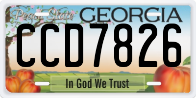 GA license plate CCD7826