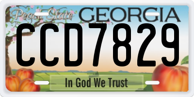 GA license plate CCD7829