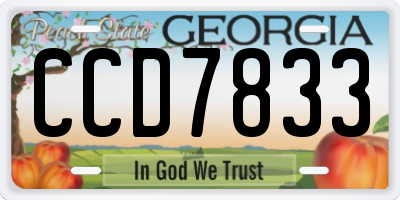 GA license plate CCD7833